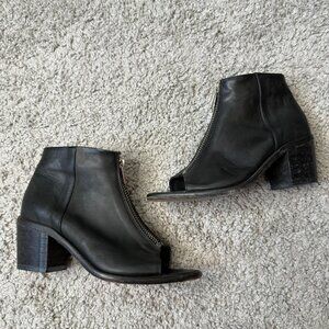 Diesel Chelsea Show Cox Booties Open Toe Zipper Boot Heel Womens 38